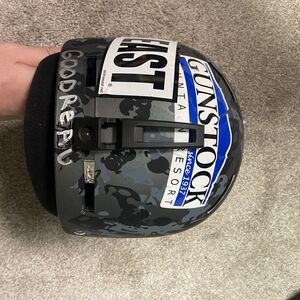 Camouflage Ski Helmet with Stickers
